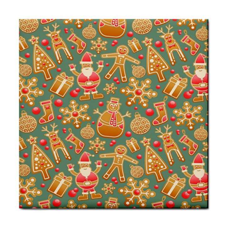 Santa and Friends Pattern Tile Coasters