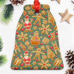 Santa And Friends Pattern Ornament (bell) 