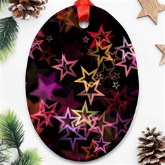 Sparkly Stars Pattern Ornament (oval) 