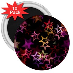 Sparkly Stars Pattern 3  Magnets (10 Pack) 