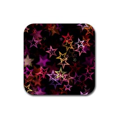 Sparkly Stars Pattern Rubber Coaster (square)  by LovelyDesigns4U