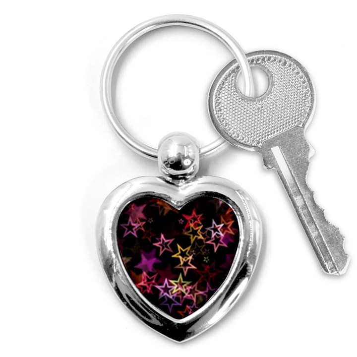 Sparkly Stars Pattern Key Chains (Heart) 