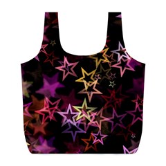 Sparkly Stars Pattern Full Print Recycle Bags (l) 