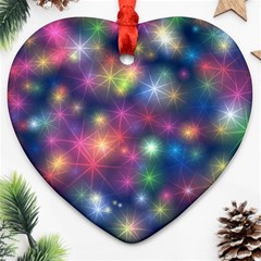 Sparkling Lights Pattern Ornament (heart) 