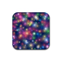 Sparkling Lights Pattern Rubber Square Coaster (4 Pack) 