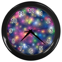 Sparkling Lights Pattern Wall Clocks (black) by LovelyDesigns4U