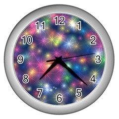 Sparkling Lights Pattern Wall Clocks (silver) 