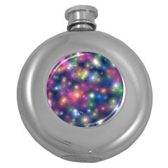 Sparkling Lights Pattern Round Hip Flask (5 Oz) by LovelyDesigns4U