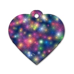 Sparkling Lights Pattern Dog Tag Heart (one Side) by LovelyDesigns4U