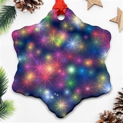 Sparkling Lights Pattern Snowflake Ornament (2-side) by LovelyDesigns4U