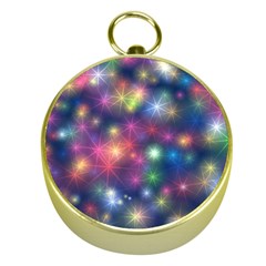 Sparkling Lights Pattern Gold Compasses