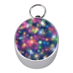 Sparkling Lights Pattern Mini Silver Compasses