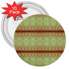 Aztec Pattern 3  Button (10 Pack)