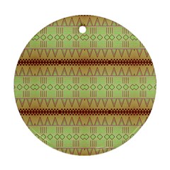 Aztec Pattern Round Ornament (two Sides) by LalyLauraFLM