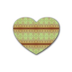 Aztec Pattern Rubber Coaster (heart)