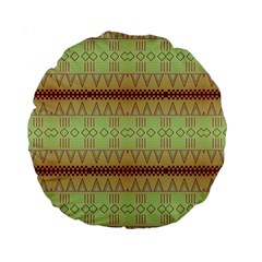 Aztec Pattern Standard 15  Premium Round Cushion  by LalyLauraFLM