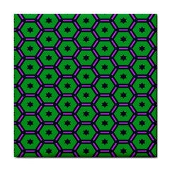 Stars In Hexagons Pattern Tile Coaster by LalyLauraFLM