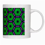 Stars in hexagons pattern White Mug Right