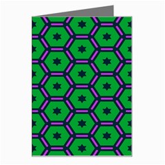 Stars In Hexagons Pattern Greeting Card by LalyLauraFLM