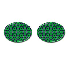 Stars In Hexagons Pattern Cufflinks (oval) by LalyLauraFLM