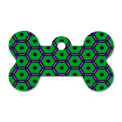 Stars In Hexagons Pattern Dog Tag Bone (one Side)