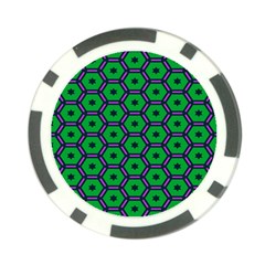 Stars In Hexagons Pattern Poker Chip Card Guard by LalyLauraFLM