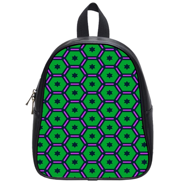 Stars in hexagons pattern School Bag (Small)