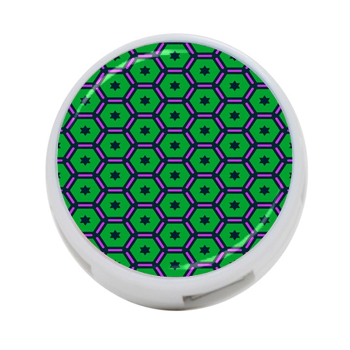 Stars in hexagons pattern 4-Port USB Hub (Two Sides)