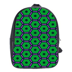 Stars In Hexagons Pattern School Bag (xl) by LalyLauraFLM