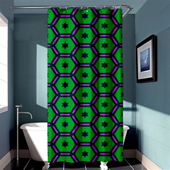 Stars In Hexagons Pattern	shower Curtain 36  X 72  by LalyLauraFLM