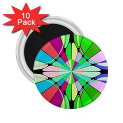 Distorted Flower 2 25  Magnet (10 Pack)