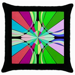 Distorted Flower Throw Pillow Case (black) by LalyLauraFLM