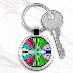 Distorted Flower Key Chain (round) by LalyLauraFLM