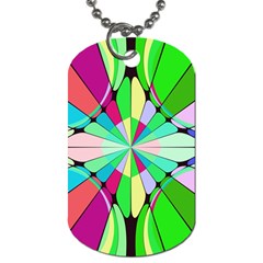 Distorted Flower Dog Tag (two Sides) by LalyLauraFLM