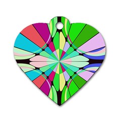 Distorted Flower Dog Tag Heart (one Side)