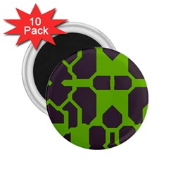 Brown Green Shapes 2 25  Magnet (10 Pack)