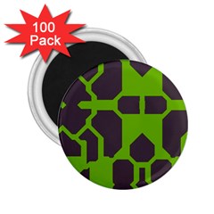 Brown Green Shapes 2 25  Magnet (100 Pack) 