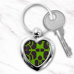 Brown Green Shapes Key Chain (heart)