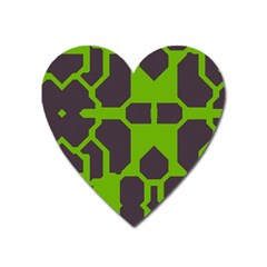 Brown Green Shapes Magnet (heart)