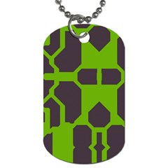 Brown Green Shapes Dog Tag (one Side)