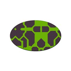 Brown Green Shapes Sticker Oval (10 Pack)