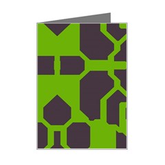 Brown Green Shapes Mini Greeting Card