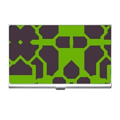 Brown Green Shapes Business Card Holder