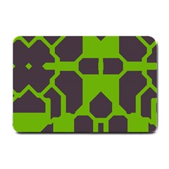 Brown Green Shapes Small Doormat by LalyLauraFLM