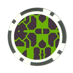 Brown Green Shapes Poker Chip Card Guard