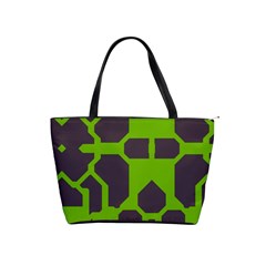 Brown Green Shapes Classic Shoulder Handbag by LalyLauraFLM