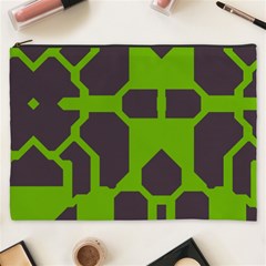 Brown Green Shapes Cosmetic Bag (xxxl) by LalyLauraFLM