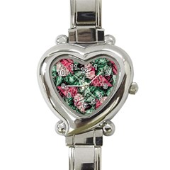 Luxury Grunge Digital Pattern Heart Italian Charm Watch by dflcprints