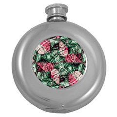 Luxury Grunge Digital Pattern Round Hip Flask (5 Oz) by dflcprints