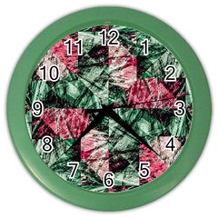 Luxury Grunge Digital Pattern Color Wall Clocks